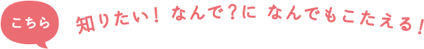 こちら　知りたい！なんで？に　なんでもこたえる！